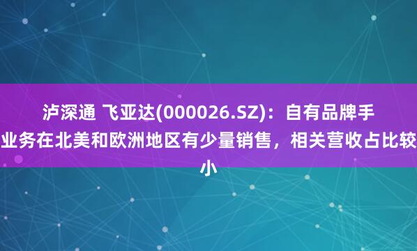 泸深通 飞亚达(000026.SZ)：自有品牌手表业务在北美和欧洲地区有少量销售，相关营收占比较小